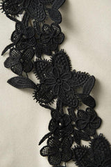 Asymmetric Lace Panel Midi Dress