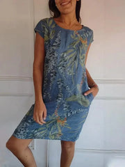 Fantasía - Vestido cómodo con escote redondo