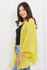Kimono de gasa amarillo tamaño completo Melody Just Breathe
