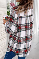 Karierte Jacke mit Taschen und Knöpfen