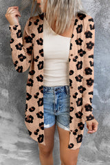 Printed Button Front Longline Cardigan