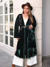 Cárdigan de manga larga con frente abierto y estampado de talla grande