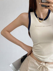 Contrast Trim Racer Back Tank Top - HouseofHalley