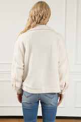 Flauschige Oberbekleidung aus Kunstpelz mit Knopfleiste