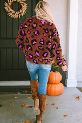 Chaqueta con cremallera de leopardo