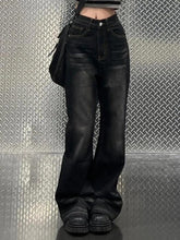 Black Washed Flare Loose Boyfriend Jeans - HouseofHalley