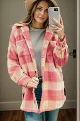 Karierte Jacke mit Knopfleiste und Kragen