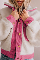 Chaqueta de manga larga con cuello a presión en contraste