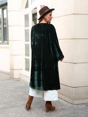 Bedruckte Strickjacke mit offener Vorderseite und langen Ärmeln in Übergröße