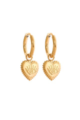 Evil Eye Charm Hoop Earrings - HouseofHalley