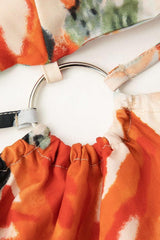 Floral Print Halter Cut Out Slit Midi Dress - HouseofHalley