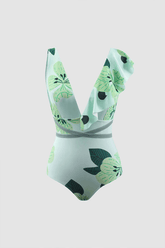 Floral Print Ruffle One Piece Swimsuit - HouseofHalley
