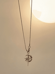 Galactic Crescent Star Charm Necklace