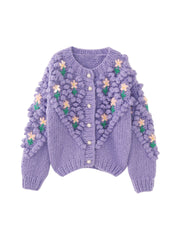 Rania Floral Knitted Cardigan
