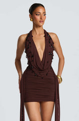 V-Neck Halter A-Line Dress