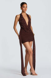 V-Neck Halter A-Line Dress