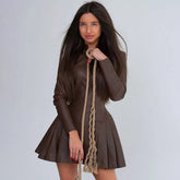 Leather Zip-Up Dress