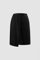 Set aus langärmligem Oberteil mit Schlüssellochschnalle und Wickelrock