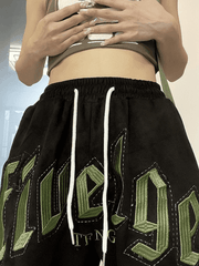 Letter Embroidered Baggy Sweatpants - HouseofHalley
