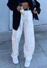 Side Pockets Straight-leg Boyfriend Jeans - HouseofHalley