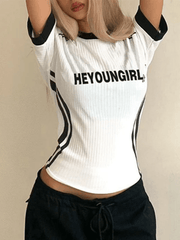 Street Color – Kurzarm-T-Shirt mit Kontraststreifen