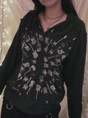 Oversize-Hoodie mit Street-Gitarren-Print