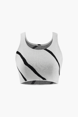 Swirl Stripe Knit Tank Top And Midi Skirt Set - HouseofHalley