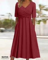 Valentina - Kurzärmliges Crossover-Kleid