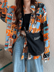 Vintage Mixed Print Long Sleeve Blouse - HouseofHalley