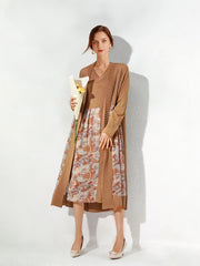 Vestido midi elegante, suelto y de color contrastante