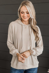 Pergament-Kapuzenpullover mit Kordelzug