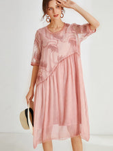 Größe Kurve Kleider Mode Schlank Stitching Stickerei Midi Kleid