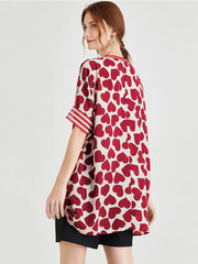 Silk Print Loose Short-Sleeved T-Shirt