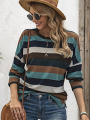 Striped All Match Casual Round Neck T-Shirt