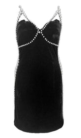 PERLEN-MINIKLEID IN SCHWARZ