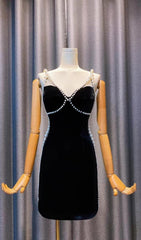 PEARL MINI DRESS IN BLACK