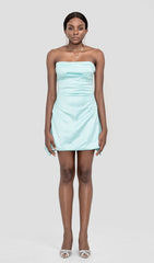 TRÄGERLOSES KORSETTKLEID IN GRÜN