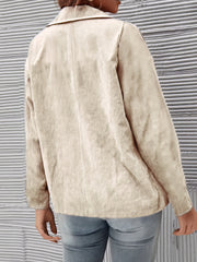 Chaqueta de manga larga con botones y solapa de pana sólida