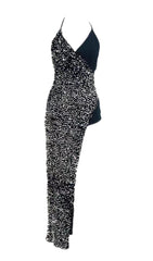 VESTIDO MINI CON ESPALDA DESCONECTADA Y LENTEJUELAS