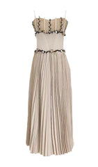 VESTIDO MIDI SIN MANGAS CON ESTAMPADO FLORAL EN GRIS CLARO