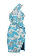 MIDIKLEID MIT PRINT IN BLAU