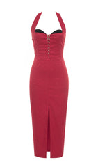 HIP WRAP MAXI DRESS IN RED