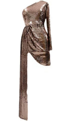 MINI VESTIDO DE LENTEJUELAS EN DORADO