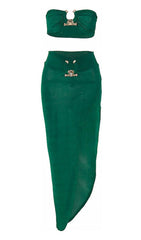 TRÄGERLOSES TOP MAXIKLEID ZWEITEILIGER ANZUG