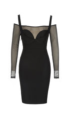 TÜLL-WICKELKLEID IN SCHWARZ