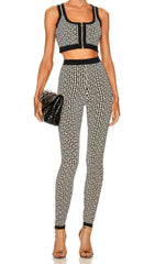 JACQUARD-ZWEITEILIGES SET IN GRAU