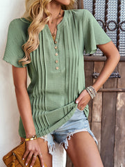 Camisetas casuales holgadas de manga corta con cuello en V