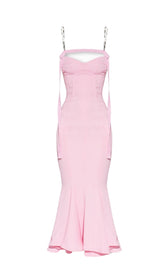 STRAPY SLIM MAXI DRESS IN PINK