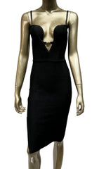 Rückenfreies Minikleid mit Trägern in Schwarz