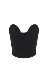PLUNGE CORSET TOP IN BLACK